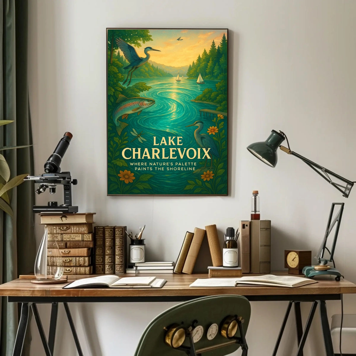 Lake Charlevoix Sunset Serenity Travel Poster