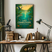 Lake Charlevoix Sunset Serenity Travel Poster