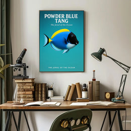 Powder Blue Tang The Jewel of the Ocean Poster PosterGoat