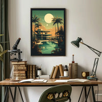 Retro-Futuristic Oasis Retro Poster PosterGoat