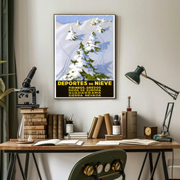 Winter Sports Adventure in Spain Travel Poster PosterGoat