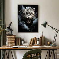 Leopard Roar: Bold Wildlife Art Poster Print