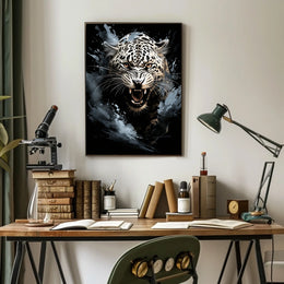 Leopard Roar: Bold Wildlife Art Poster Print