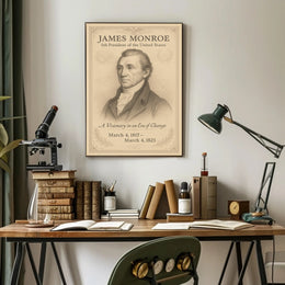 James Monroe 5th President Sketch Poster Art Print Decor PosterGoat