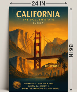 California The Golden State Vintage Poster PosterGoat