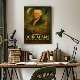 John Adams Patriotic Presidential Neoclassical Realism Portrait Historical Founding Figure Poster
