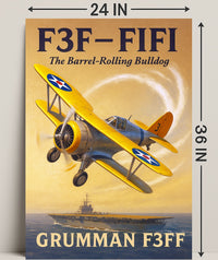 F3F-FIFI The Barrel-Rolling Bulldog Poster PosterGoat