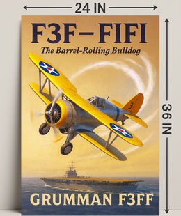 F3F-FIFI The Barrel-Rolling Bulldog Poster PosterGoat