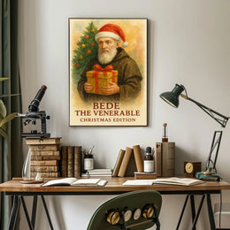 Santa Monk Christmas Gift Illusion Cultural Poster