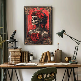 Day of the Dead Skull Woman Cultural Poster