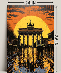 Sunset At The Brandenburg Gate Poster
