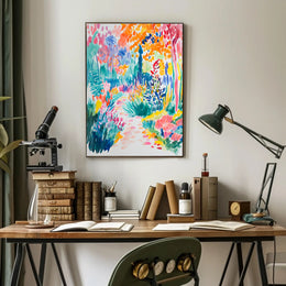 Vibrant Garden Scene Artistic Poster