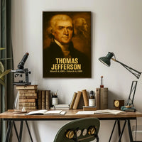 Thomas Jefferson Poster Vintage Presidential Portrait Print Retro Analog Film Aesthetic Founding Father Wall Art