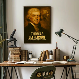 Thomas Jefferson Poster Vintage Presidential Portrait Print Retro Analog Film Aesthetic Founding Father Wall Art