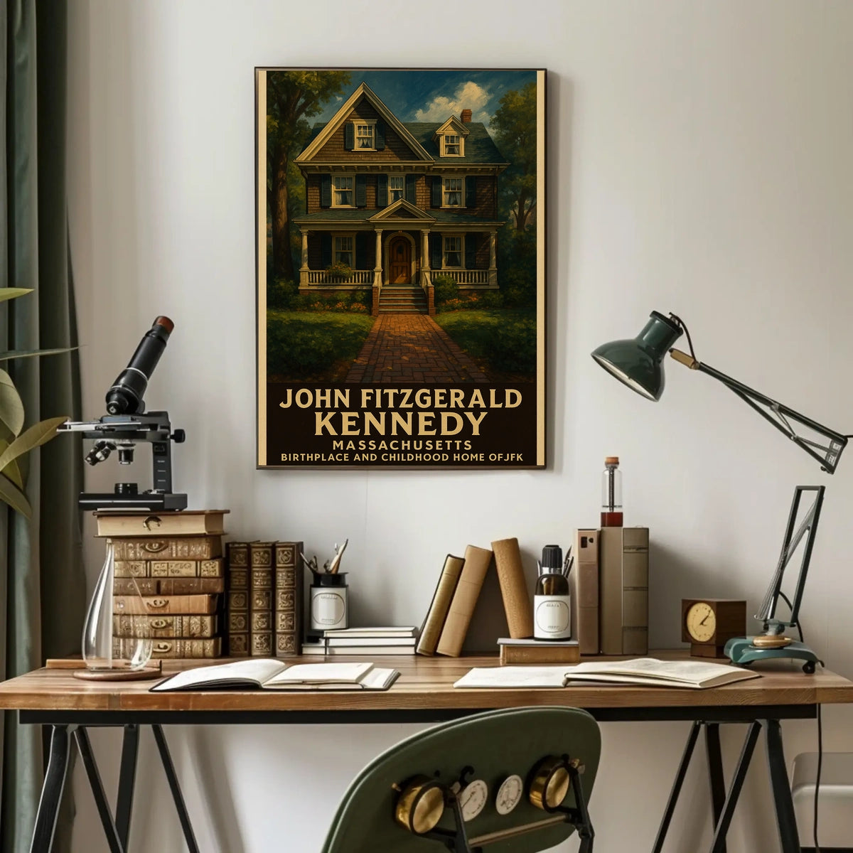John Fitzgerald Kennedy Birthplace And Poster