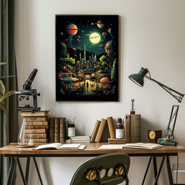 Cosmic Cityscape Poster