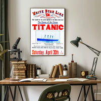 Titanic Grand Inaugural Voyage Poster Vintage Wall Art