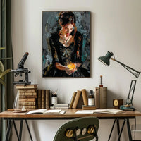 Mystical Gothic Woman with Fiery Object Poster PosterGoat