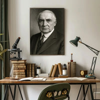 Formal Black and White Portrait: Historical or Presidential Poster