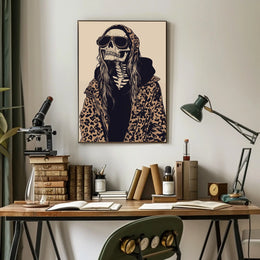 Skeleton Fashion Gothic Illustrative Bold Poster