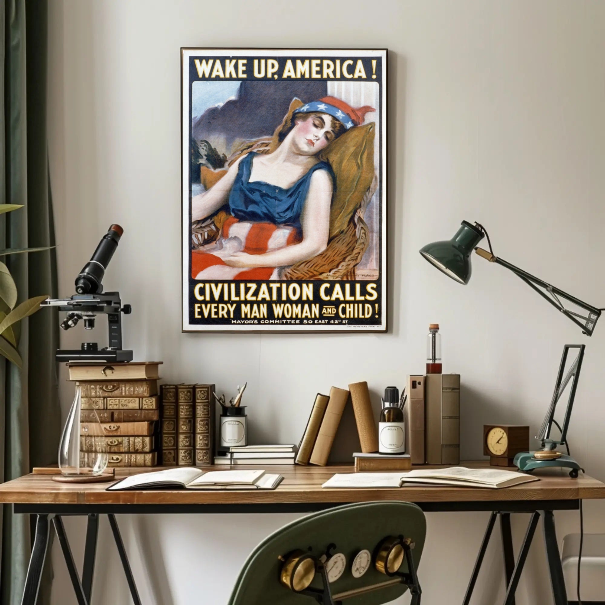 Patriotic WWI Era American Woman Propaganda Poster