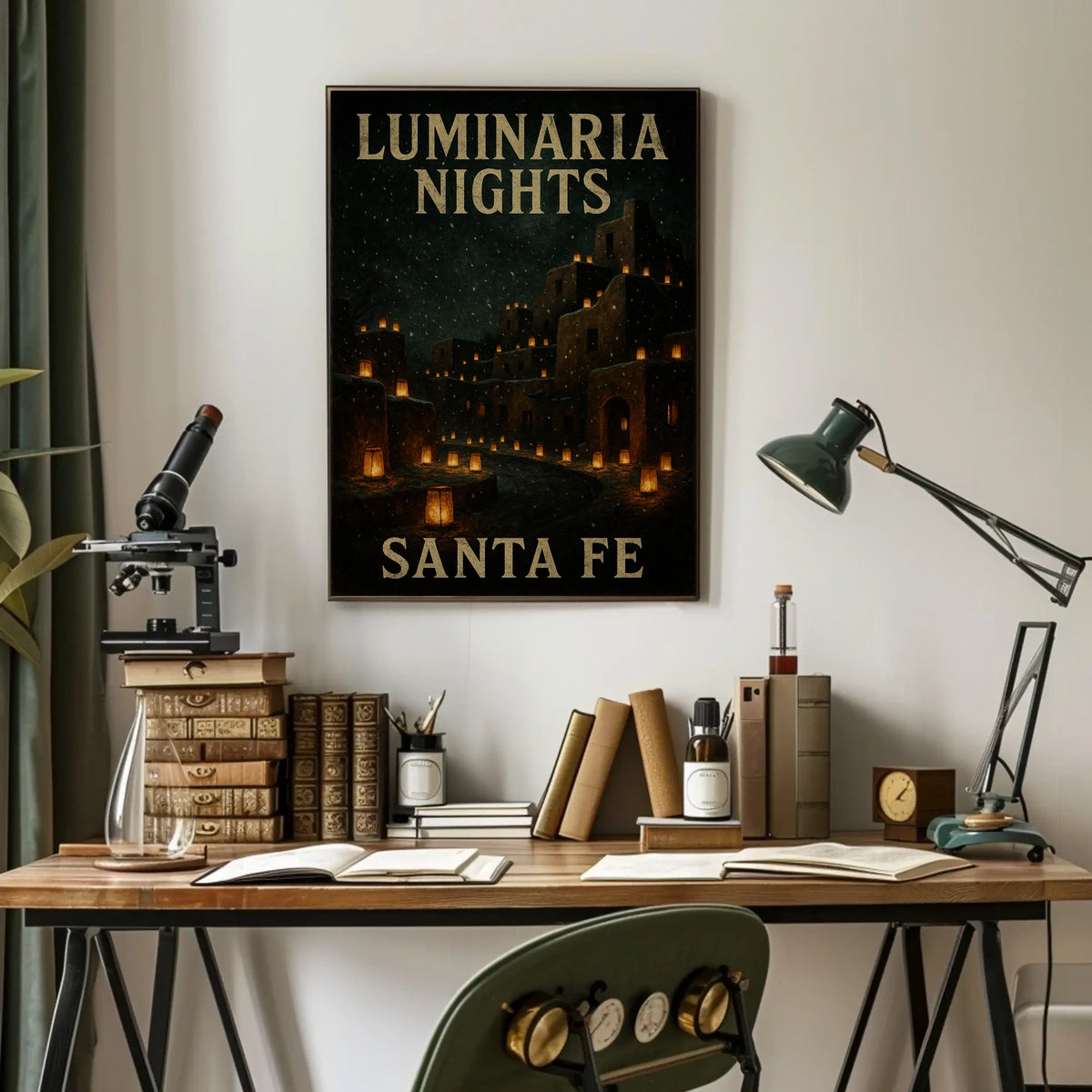 Luminaria Nights in Santa Fe Poster