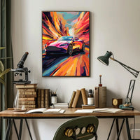 Luxury Speed: Vibrant Pop Art Sports Car Poster