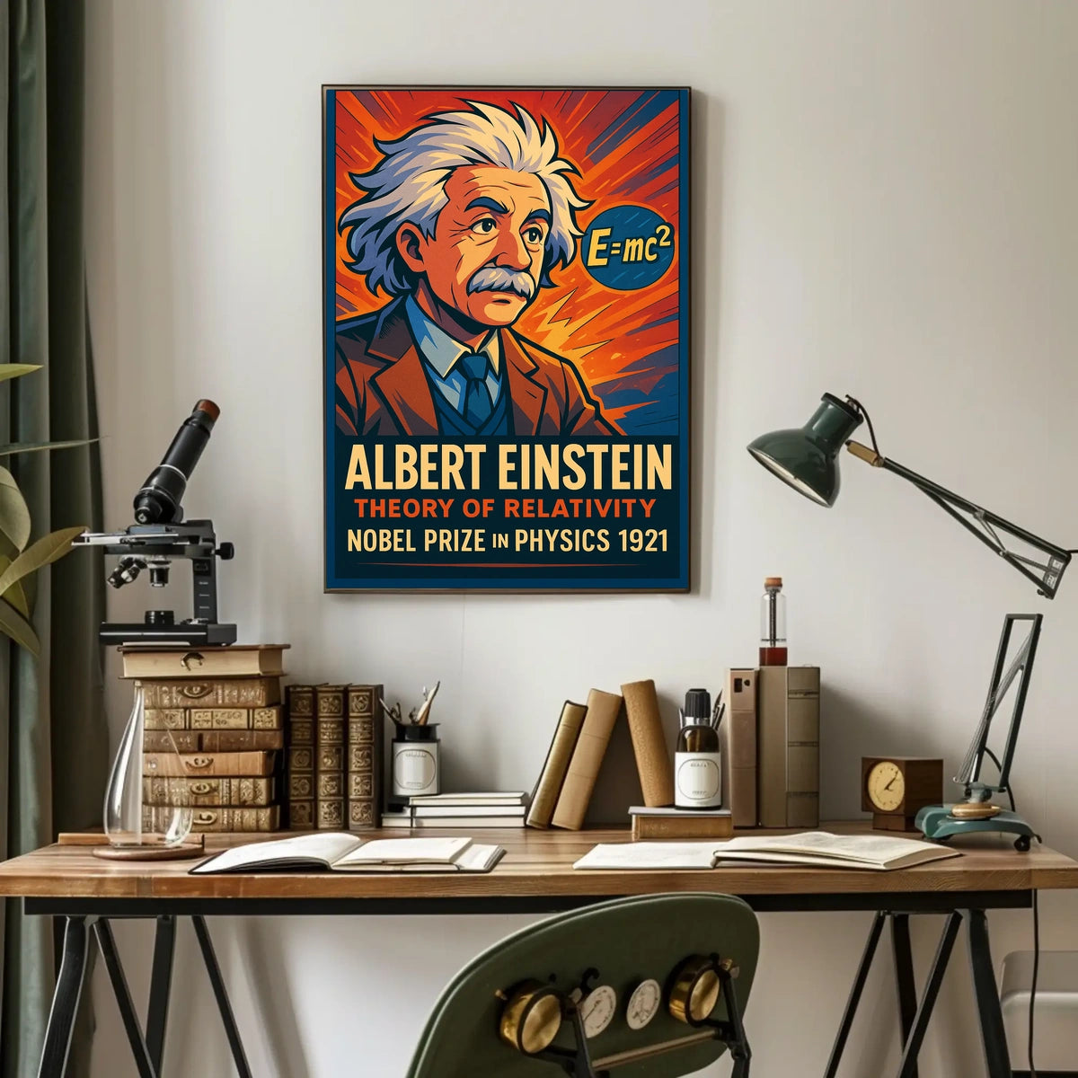Albert Einstein Nobel Physics Vintage Scholarly Poster