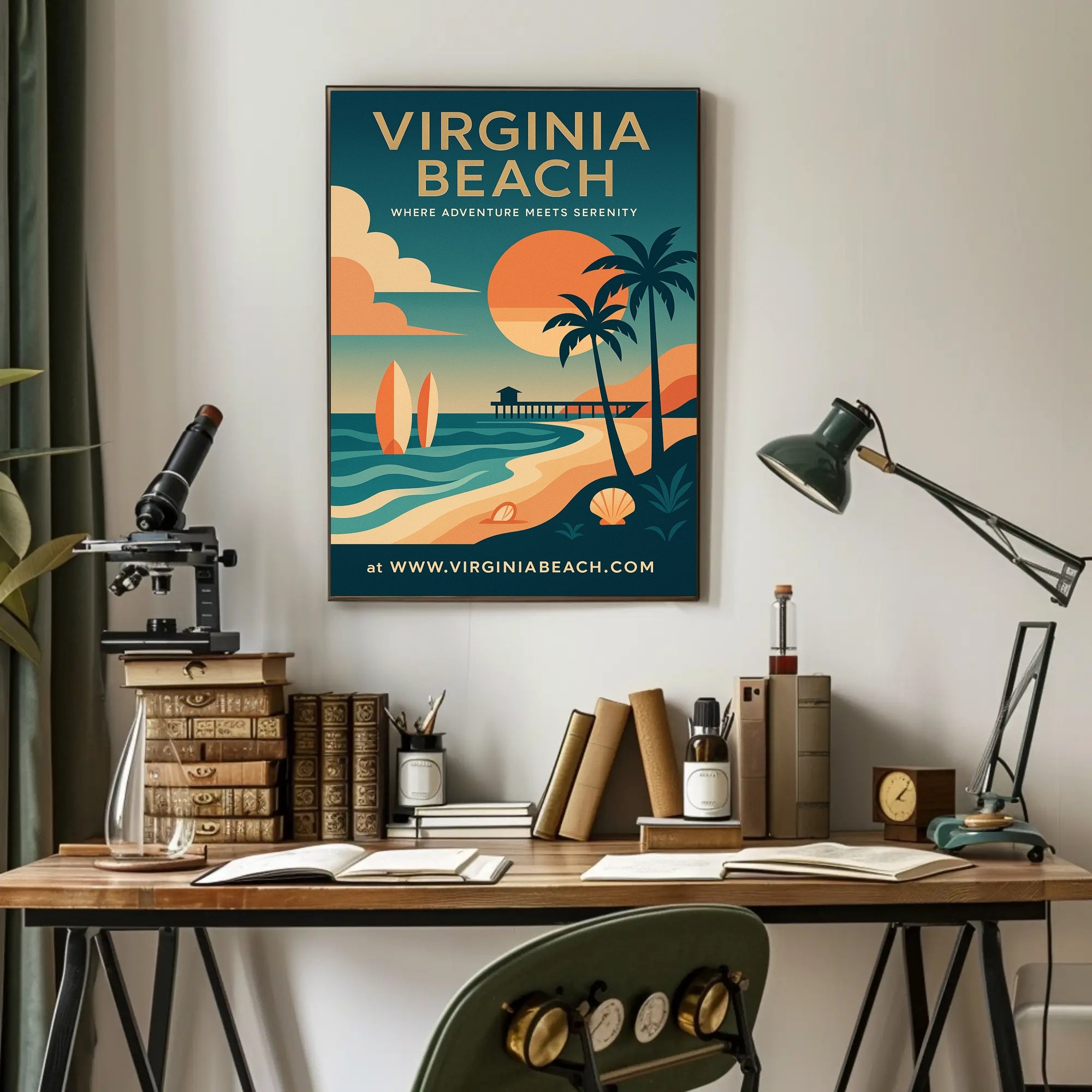 Virginia Beach Adventure and Serenity Travel Poster PosterGoat