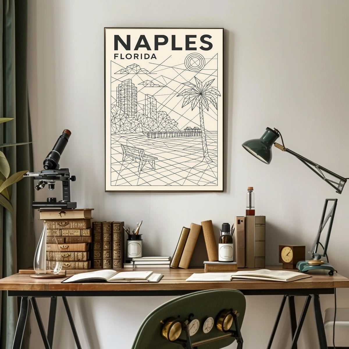 Naples Florida Geometric Coastal Art Poster 18x24 Print