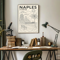 Naples Florida Geometric Coastal Art Poster 18x24 Print