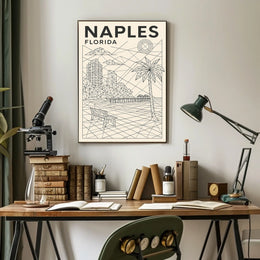 Naples Florida Geometric Coastal Art Poster 18x24 Print