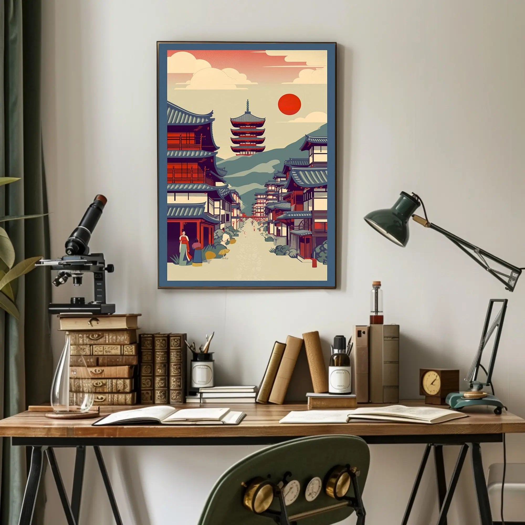 Tranquil Japanese Street Scene Poster