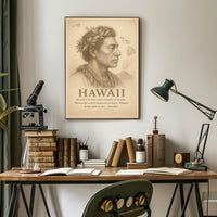 The poster centers around Hawaii, emphasizing its unique status as the only U.S. Travel Poster