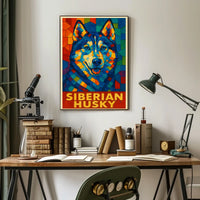 Siberian Husky Mosaic Art Poster