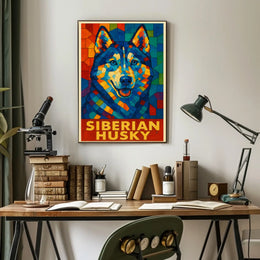 Siberian Husky Mosaic Art Poster