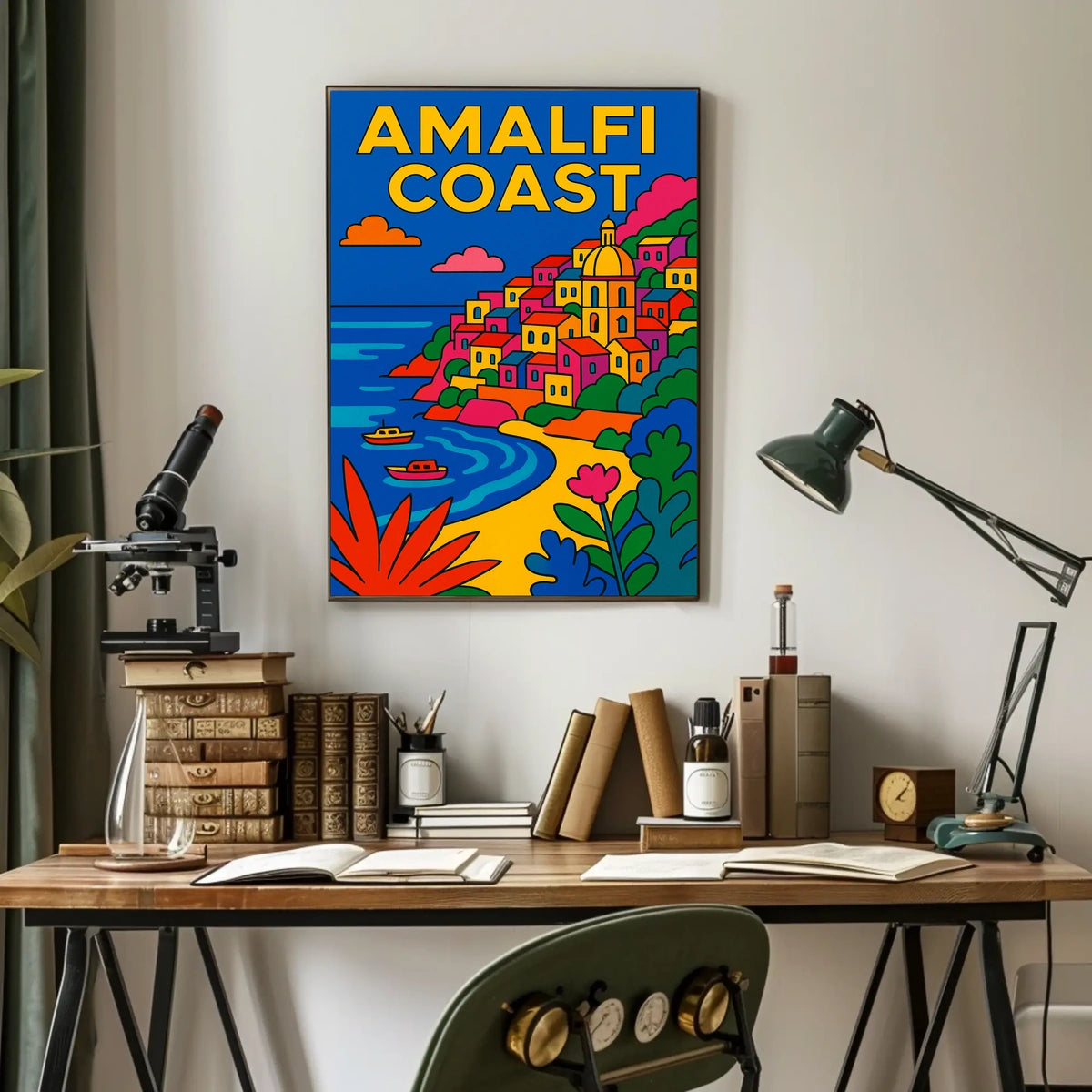 Amalfi Coast Vibrant Escape Poster For Coastal Wall Art
