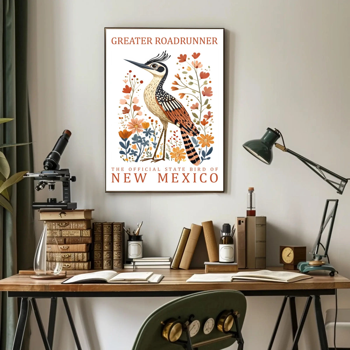 Greater Roadrunner New Mexico Art Poster Print