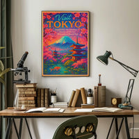 Visit Tokyo Cherry Blossoms Mount Fuji Poster