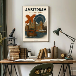 Amsterdam Netherlands Travel Poster