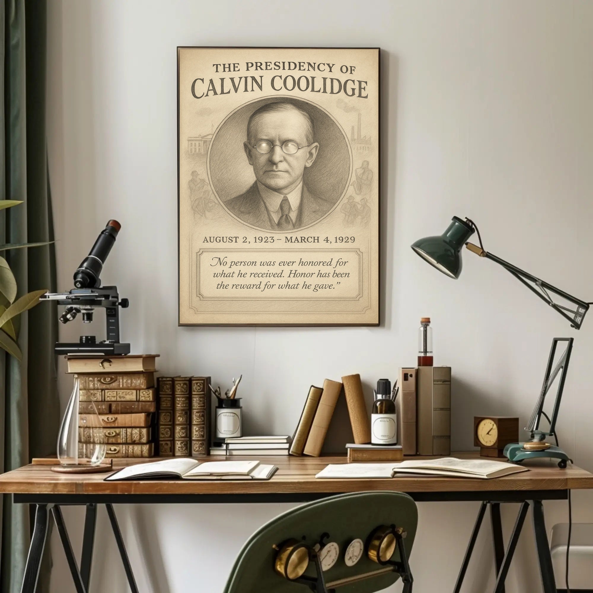 Calvin Coolidge Presidency Overview Art Print Wall Decor PosterGoat