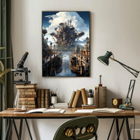 Steampunk Cityscape Poster