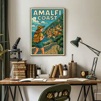Amalfi Coast Adventure Poster Wall Art Travel Print