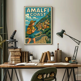 Amalfi Coast Adventure Poster Wall Art Travel Print