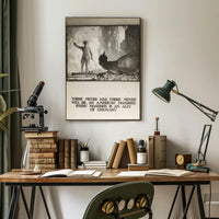 Patriotic Soldier Confronts Enemy in Propaganda Poster PosterGoat