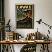 Hawaii Volcano Vintage Adventure Poster Art Print