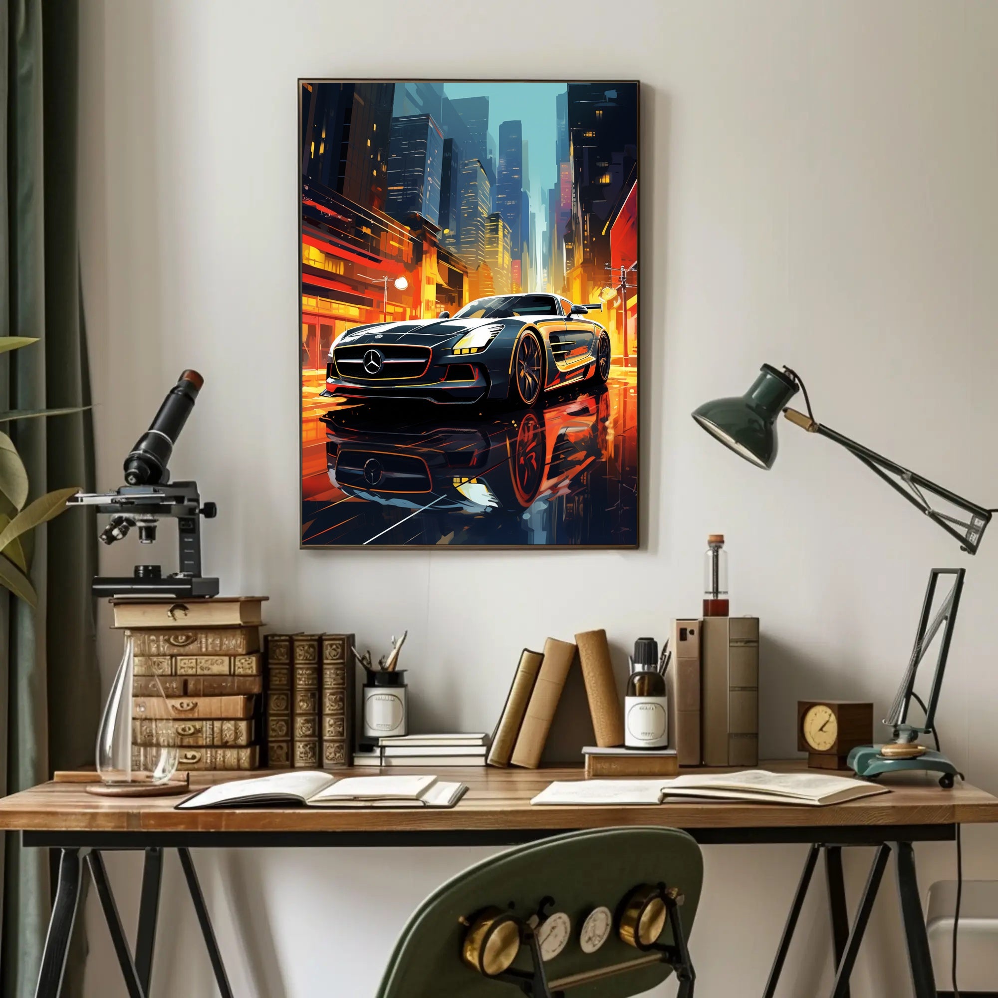 Sleek Ride in the City Poster PosterGoat