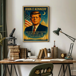 Patriotic Leadership Poster: Vintage American Inspiration Art