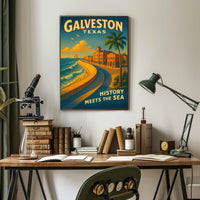 Galveston, Texas History Meets The Sea Poster