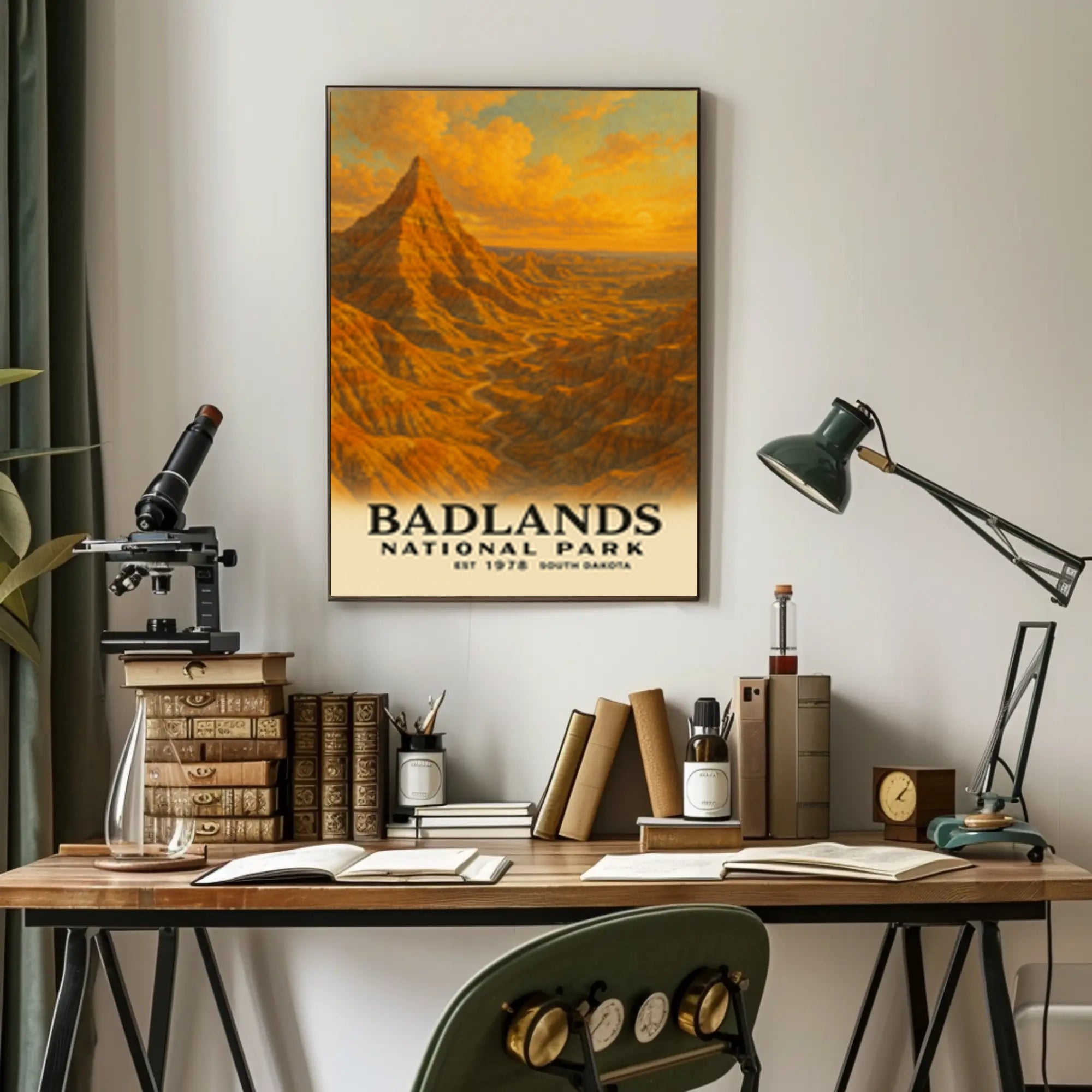 Badlands National Park Vintage Travel Poster Print